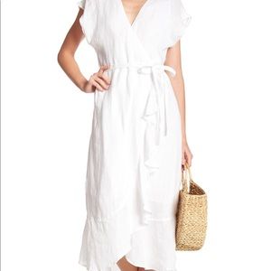 Joie Filma cutout back linen wrap dress - sz S